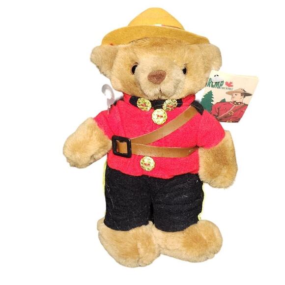 Vibtage Simply Soft Three Plush Stuffed Bears Canadian Soldier London Keystone - Picture 2 of 14